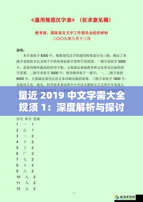 量近 2019 中文字需大全规须 1：深度解析与探讨